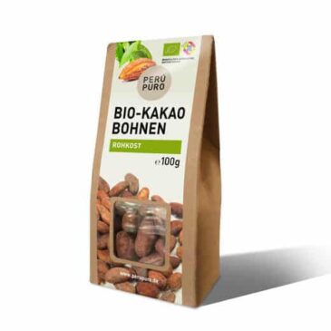 Produktfoto Rohkost Bio-Kakaobohnen von PERÚ PURO, rohe Kakaobohnen Rohkost raw
