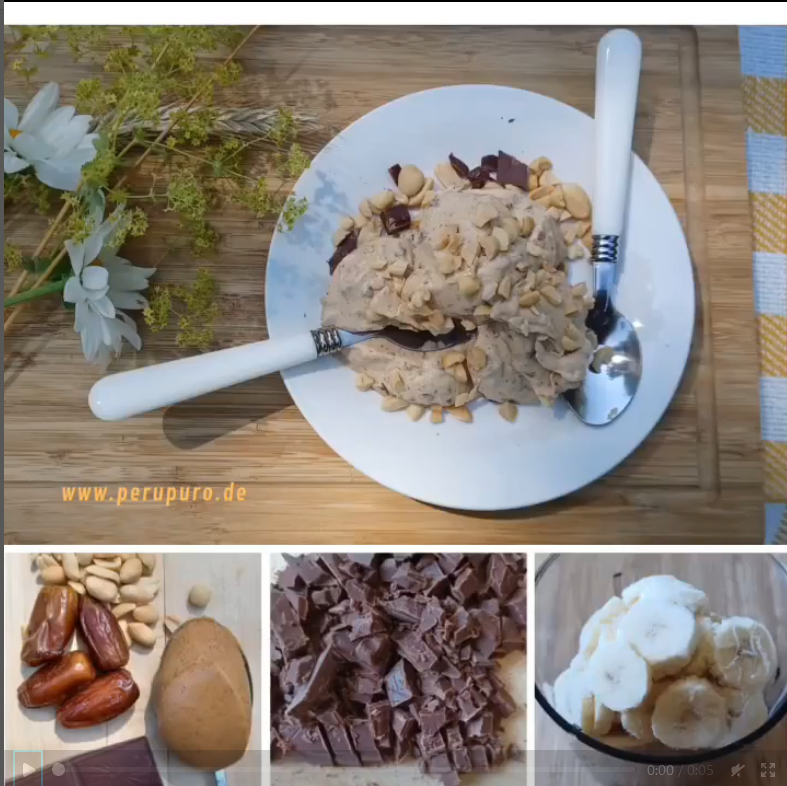 Schoko-Bananen-Erdnuss-Eiscreme